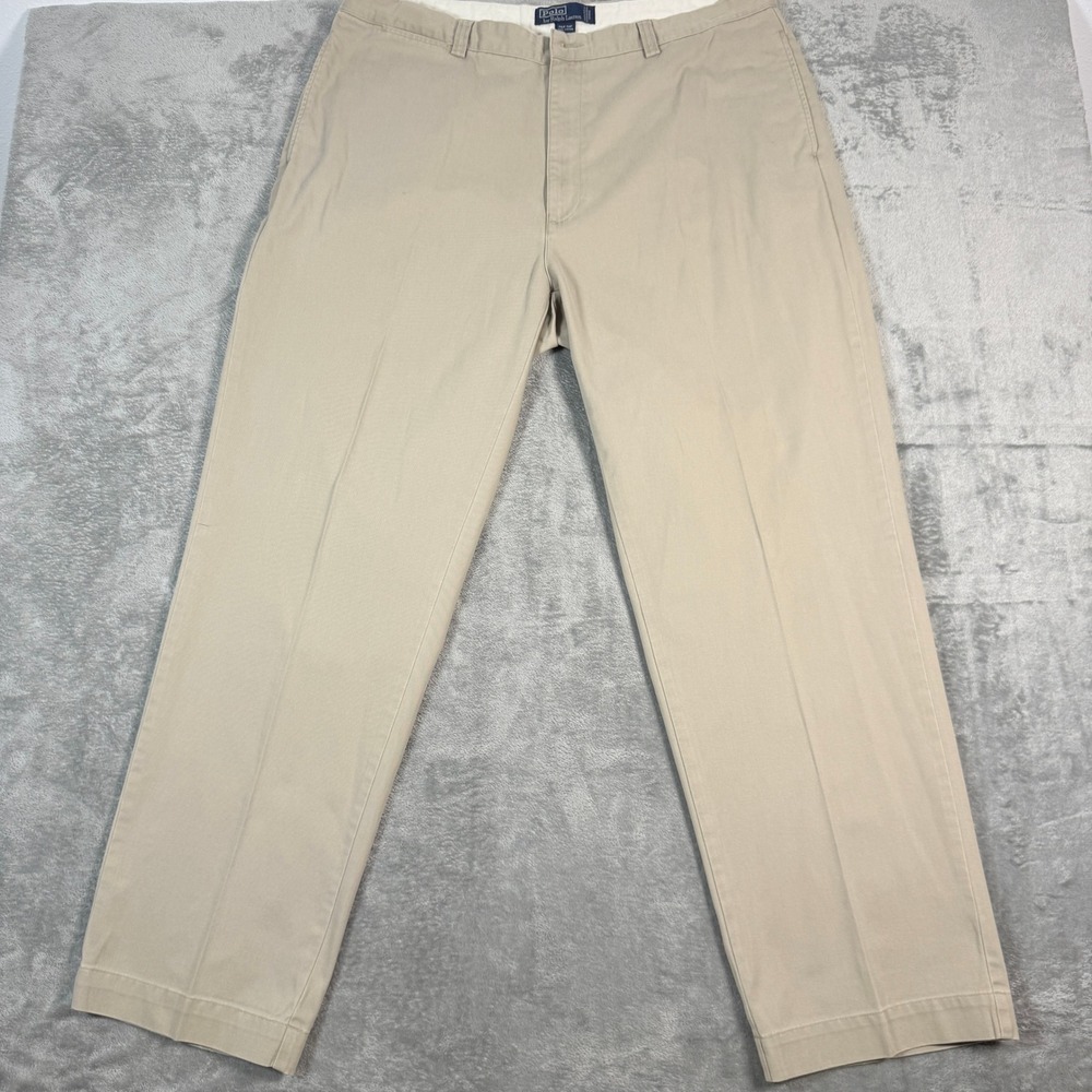 Vintage Polo Ralph Lauren Mens 40x32 Philip Pant Khaki Chino Straight Trousers